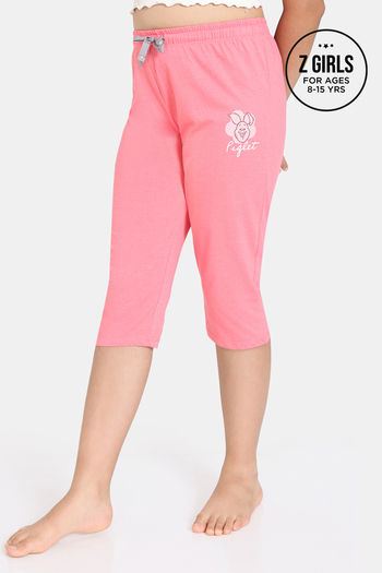 Buy Rosaline Girls Winnie The Pooh Knit Cotton Capri - Shell Pink